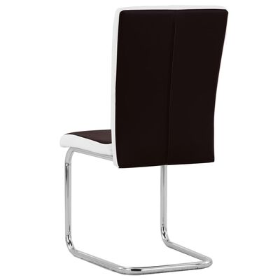 vidaXL Krzesła stołowe, wspornikowe, 2 szt., brązowe, sztuczna skóra