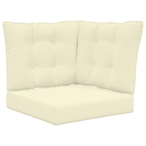 vidaXL Poduszka do sofy na zewnątrz 3 pcs Kremowy Poliester