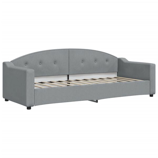 vidaXL Sofa rozsuwana z materacami, jasnoszara, 80x200 cm, tkanina