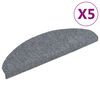 vidaXL Maty na schody samoprzylepne 5 szt. 65x21x4 cm Jasnoszary p&oacute;łokrągły duży