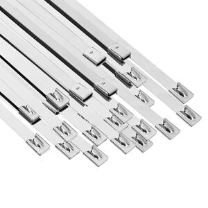 vidaXL Związywacz kablowy 50 szt. 7,9 x 350 mm srebrny