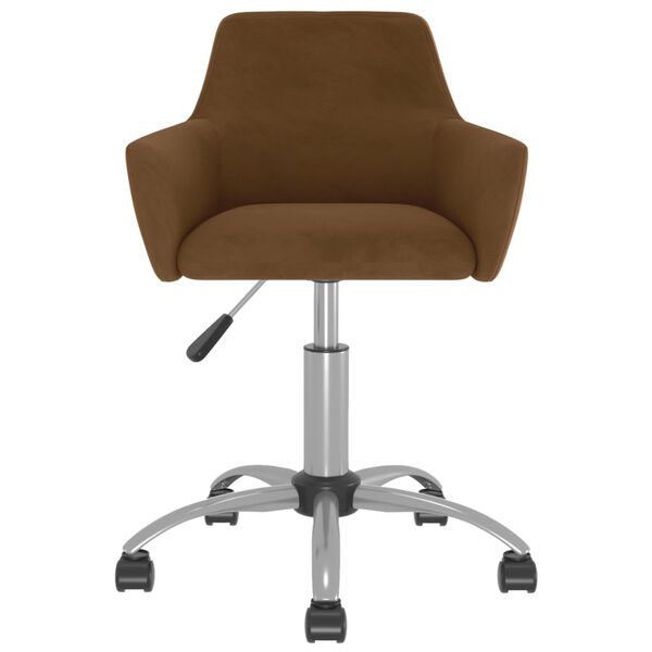 vidaXL Obrotowe krzesło stołowe, brązowe, obite aksamitem