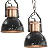vidaXL Lampy sufitowe, 2 szt., czarne, okrągłe, E27