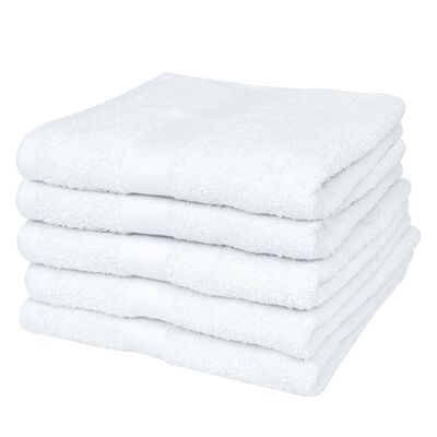 vidaXL Ręczniki do sauny, 5 szt., bawełna, 500 g/m², 80x200 cm, białe
