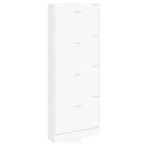 vidaXL Szafka na buty, biały, 59x17x150 cm, materiał drewnopochodny