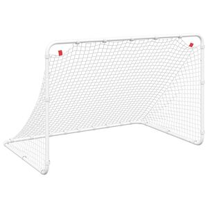vidaXL Bramka do piłki nożnej biała 122x81x81 cm stalowa