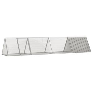 vidaXL Klatka dla kr&oacute;lik&oacute;w, szara, 403,5 x 80,5 x 71 cm, stal