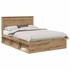 vidaXL Ramka ł&oacute;żka Dąb rzemieślniczy 140 x 190 cm Lite drewno sosnowe