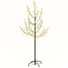 vidaXL Drzewko wiśniowe, 84 ciepłe białe LED, 120 cm