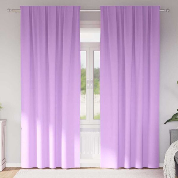 vidaXL Firany blackout z k&oacute;łkami 2 pcs Fioletowy 260 x 140 cm