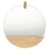 vidaXL Lustro ścienne z p&oacute;łką z litego drewna sosnowego, 35 cm
