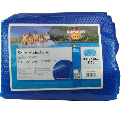 Summer Fun Plandeka solarna na basen, owalna 800x420 cm, PE, niebieska
