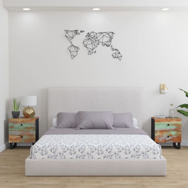 vidaXL Szafka nocna, 2 szt, 40x33x46 cm, lite drewno odzyskane