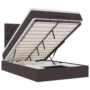 vidaXL Rama ł&oacute;żka otomana z materacem, brązowa, 120x200 cm, tkanina