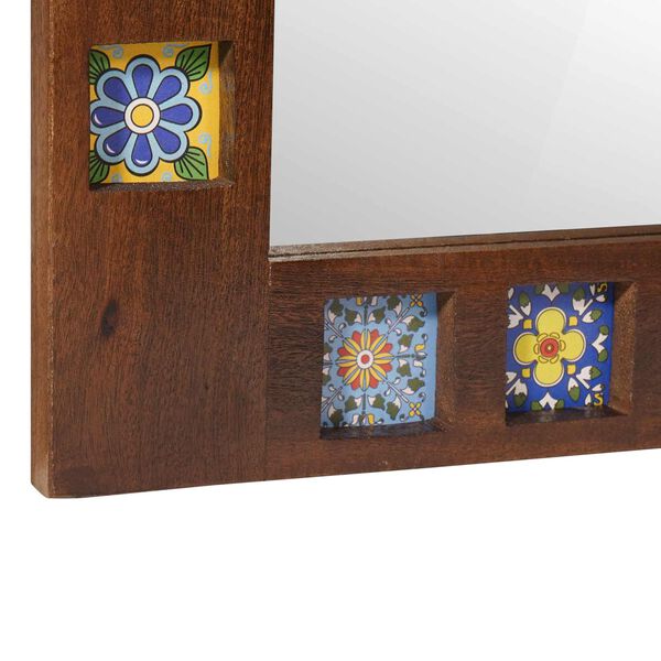 vidaXL Lustro łazienkowe orzech włoski 50 x 70 x 2,5 cm Drewno z mango