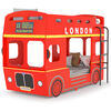 vidaXL Ł&oacute;żko piętrowe w kształcie autobusu z Londynu, MDF, 90x200 cm