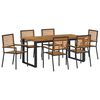 vidaXL Zestaw do jadalni w ogrodzie 7 pcs Czarny Lite Drewno Akacji