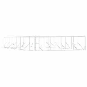 vidaXL Kojec zewnętrzny dla psa, srebrny, 8x16x2 m, stal galwanizowana