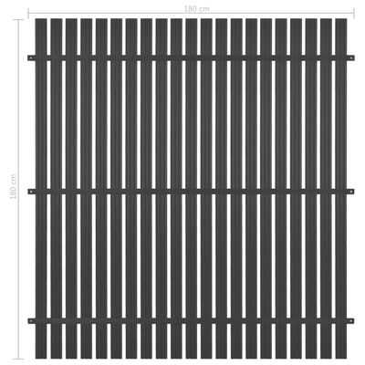 vidaXL Panel ogrodzeniowy z aluminium, 180 x 180 cm, antracytowy