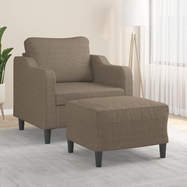 vidaXL Fotel z podn&oacute;żkiem, taupe, 60 cm, obity tkaniną