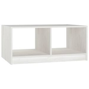 vidaXL Stolik kawowy, biały, 75x50x33,5 cm, lite drewno sosnowe
