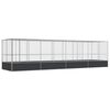 vidaXL Woliera z przedłużeniem, srebrna, 832x207x212 cm, stal