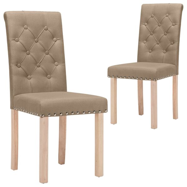 vidaXL Krzesła stołowe, 2 szt., kolor taupe, obite tkaniną