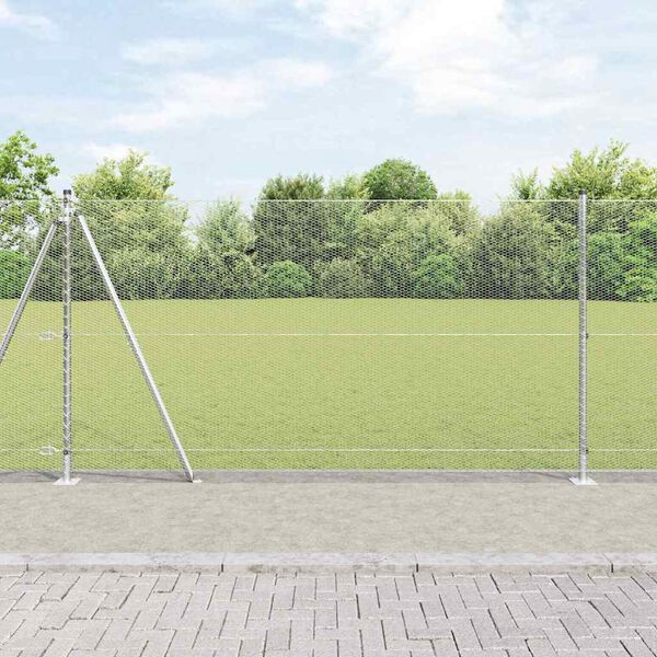 vidaXL Słupek ogrodzeniowy. Srebrny 10 x 1,2 m (siatka 13 mm) Stal