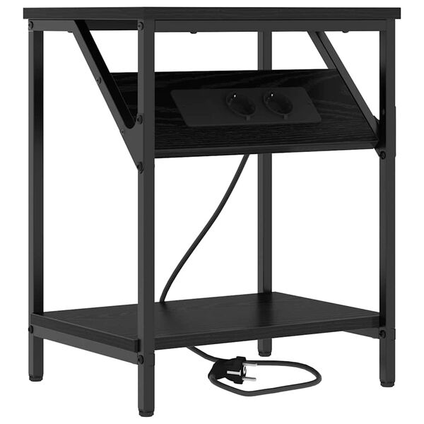 vidaXL Szafka Nocna Czarny Dąb 38 x 30 x 48 cm Materiał drewnopochodny