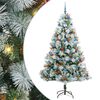 vidaXL Sztuczna choinka Zielono-biały 210 cm PVC, Metal i Plastik