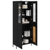 vidaXL Highboard Czarny Dąb 69,5 x 34 x 180 cm Materiał drewnopochodny