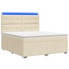 vidaXL Ł&oacute;żko z box spring LED z materacem kremowy 140 x 200 cm tkanina