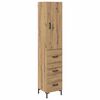 vidaXL Highboard Dąb rzemieślniczy 34,5 x 34 x 180 cm