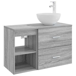 vidaXL Zestaw mebli łazienkowych 2 pcs Szary Sonoma