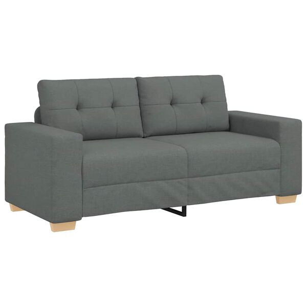 vidaXL Sofa dwuosobowa, ciemnoszara, 180x77x82 cm, tkanina