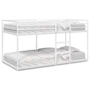 vidaXL Ł&oacute;żko piętrowe bez materaca, białe, 75x190 cm, stal