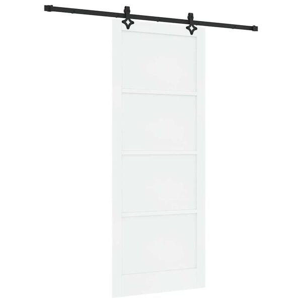 vidaXL Drzwi przesuwne ORKDAL Biały 93 x 232 cm Lite drewno sosnowe