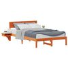 vidaXL Ramka ł&oacute;żka Woskowy Brąz 140 x 190 cm Lite drewno sosnowe