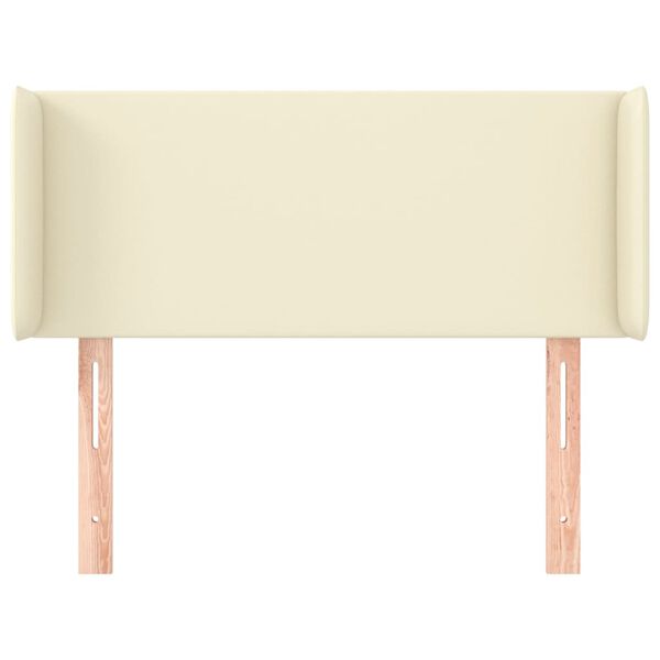 vidaXL Zagł&oacute;wek uszak, kremowy, 93x16x78/88 cm, sztuczna sk&oacute;ra