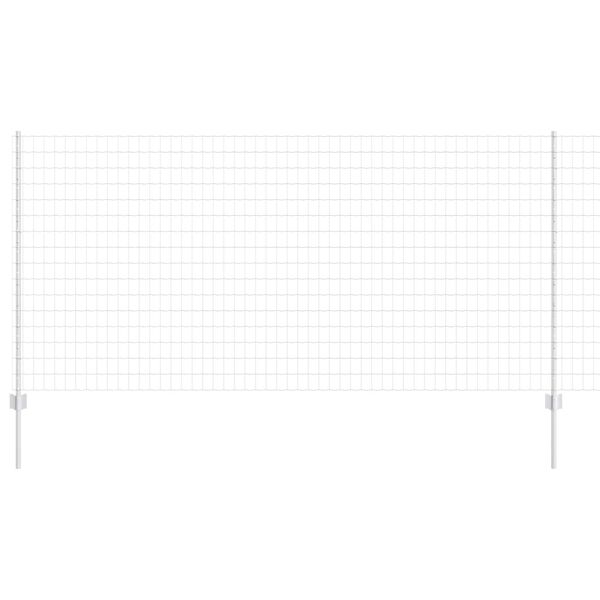 vidaXL Ogrodzenie z słupkiem Srebrny 1,2 x 10 m Stal