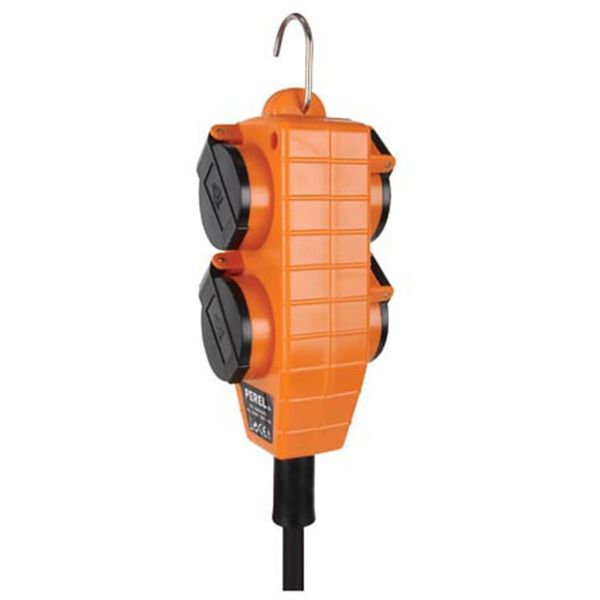 Perel Przedłużacz, 4-gniazda, przew&oacute;d neoprenowy