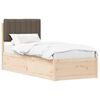 vidaXL Ramka ł&oacute;żka z tapicerowanym wezgłowiem Ciemnoszary 75 x 190 cm