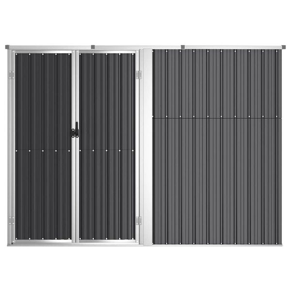 vidaXL Szopa ogrodowa, antracytowa, 225x89x161 cm, stal galwanizowana