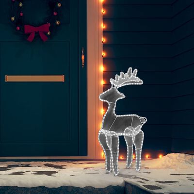 vidaXL Świąteczna dekoracja, renifer z siatki, 306 LED, 60x24x89 cm