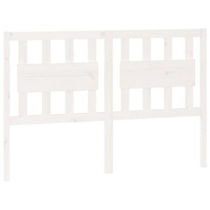 vidaXL Wezgłowie ł&oacute;żka, białe, 140,5x4x100 cm, lite drewno sosnowe