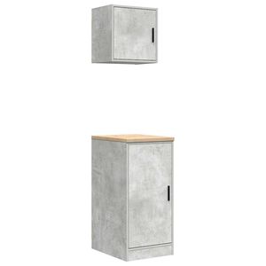 vidaXL Szafki garażowe 2 szt. Beton Szary Drewno klejone