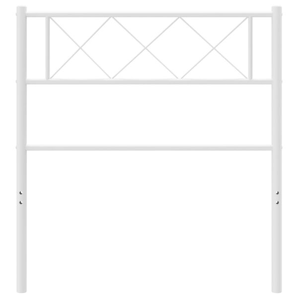 vidaXL Metalowe wezgłowie, białe, 75 cm