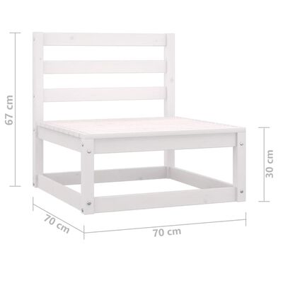 vidaXL 2-osobowa sofa ogrodowa, biała, lite drewno sosnowe