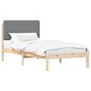 vidaXL Ramka ł&oacute;żka z tapicerowanym wezgłowiem Jasnoszary 90 x 200 cm