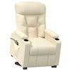 vidaXL Podnoszony fotel masujący, kremowa, tkanina